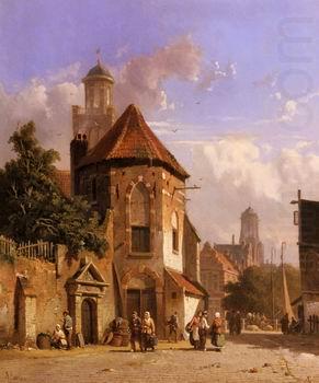 unknow artist European city landscape, street landsacpe, construction, frontstore, building and architecture. 154